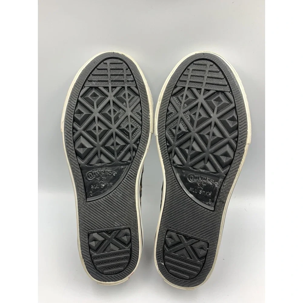 Rare CONVERSE CT OX All Star Black Metallic Bling Sneakers 640469F Youth 2